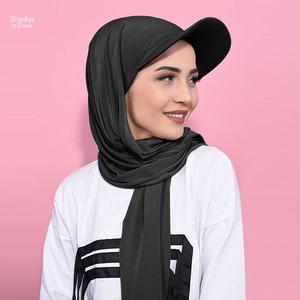 Tudung Pelindung Matahari Muslim Modal Bahan Warna Pepejal Tudung Topi Baseball Bertepi Dua Dalam Satu untuk Aktiviti Mendaki dan Luar