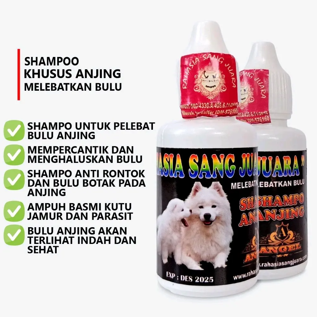 RSJ SHAMPO ANJING ANTI RONTOK KUTU JAMUR DAN MELEBATKAN BULU
