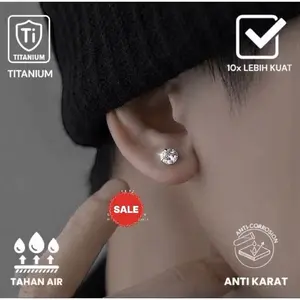 anting permata magnet anting berlian magnet pria wanita