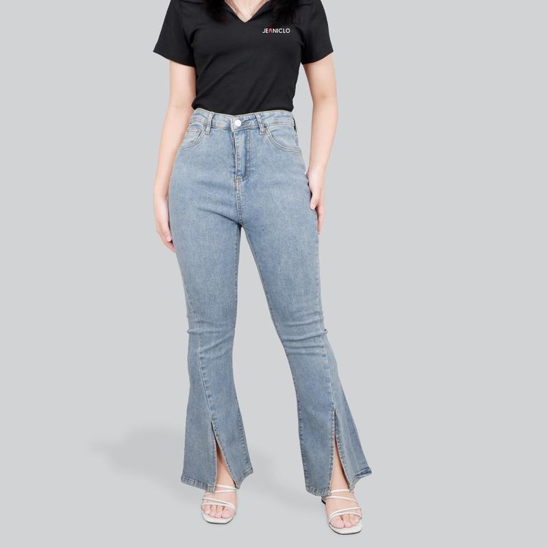 JEANICLO - CUTBRAY JEANS JN015 Cewek | Celana Panjang Cutbray Fit And Flare Mermaid Jeans Belah Tengah Wanita Highwaist Bahan Denim Stretch Premium 4