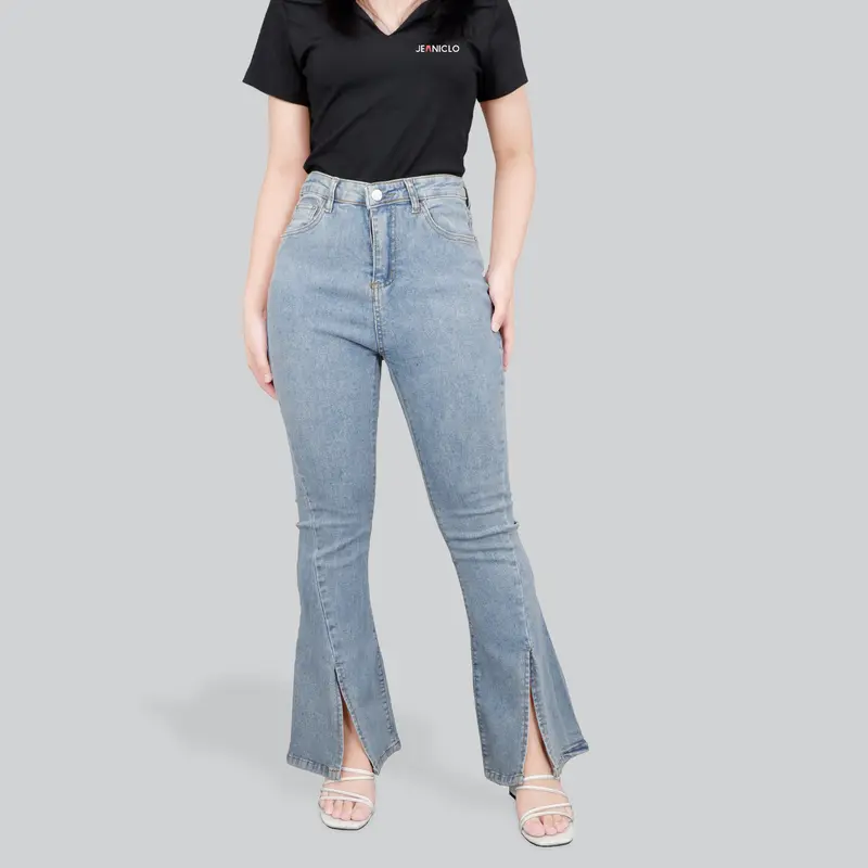 JEANICLO - CUTBRAY JEANS JN015 Cewek | Celana Panjang Cutbray Fit And Flare Mermaid Jeans Belah Tengah Wanita Highwaist Bahan Denim Stretch Premium 4