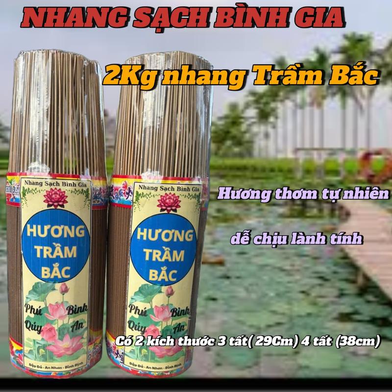 Nhang Sạch Bình Gia Combo 2kg Nhang Trầm Bắc Hương Tự Nhiên Dễ Chịu Lành Tính 2 Kích Thước 3 Tất 29Cm & 4 Tất 38Cm