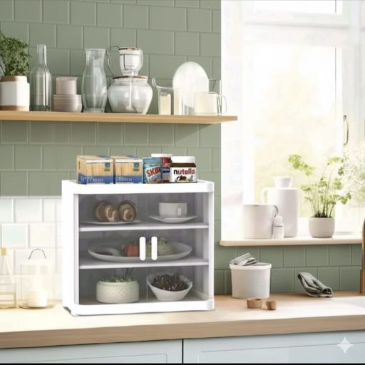 Food cabinet susun 3 rak dapur rak penyimpanan serbaguna (naiba nandos)