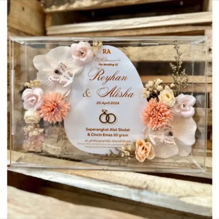 Bingkai Mahar Pernikahan Ukuran 30x20 dengan Frame Full Akrilik box Kertas 6