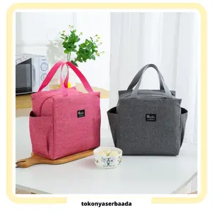 Tas Bekal Makanan Brivilas Jumbo Anti Air Makanan Bento Elegan Aluminium Foil Lunch Box Cooler Bag Tahan Panas Portable Lunch Bag New Thermal Cooler Makanan