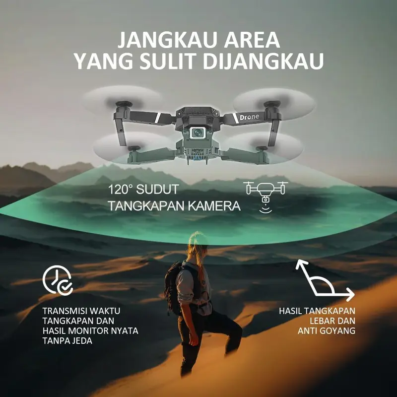 Hot Selling E88 Pro Drone 4K HD Camera Mini Quadcopter WiFi FPV Dron Headless Mode Remote Control E525 Foldable Drone E88 5