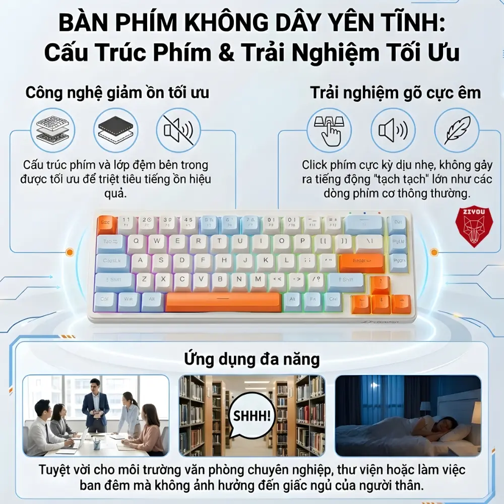 Bàn Phím MINI Không Dây Ziyou FreeWolf M68 Full LED Gõ Êm Giảm Ồn 3 Chế Độ Kết Nối Tương Thích Máy Tính, Điện Thoại | BigBuy360 - bigbuy360.vn Bàn Phím MINI Không Dây Ziyou FreeWolf M68 Full LED Gõ Êm Giảm Ồn 3 Chế Độ Kết Nối Tương Thích Máy Tính, Điện Thoại | BigBuy360 - bigbuy360.vn