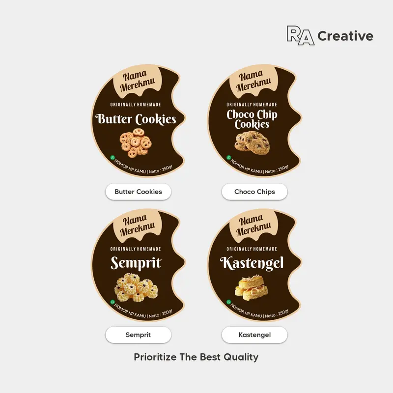 Sticker Label Kue Kering dan Parcel Idul Fitri Bulat Custom/ Lebaran 3