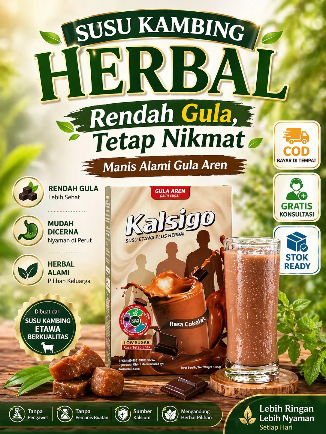 Kalsigo Susu Kambing Etawa Herbal 200g Untuk Tinggi Badan Anak Membantu Menguatkan Tulang Meningkatkan Imun Menambah Nafsu Makan