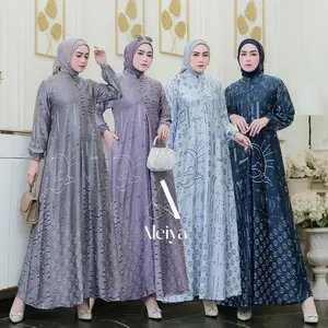 Aleiya [Safira Premium Dress] Dress Syari Gamis Wanita Dewasa Luxury Motif Gamis Muslimah Gamis Dress Silk Motif Terbaru Busui, Bahan Premium, Adem,Lembut Desain Ekslusif M-XXL Nyaman Mewah Cocok Untuk Lebaran Kondangan