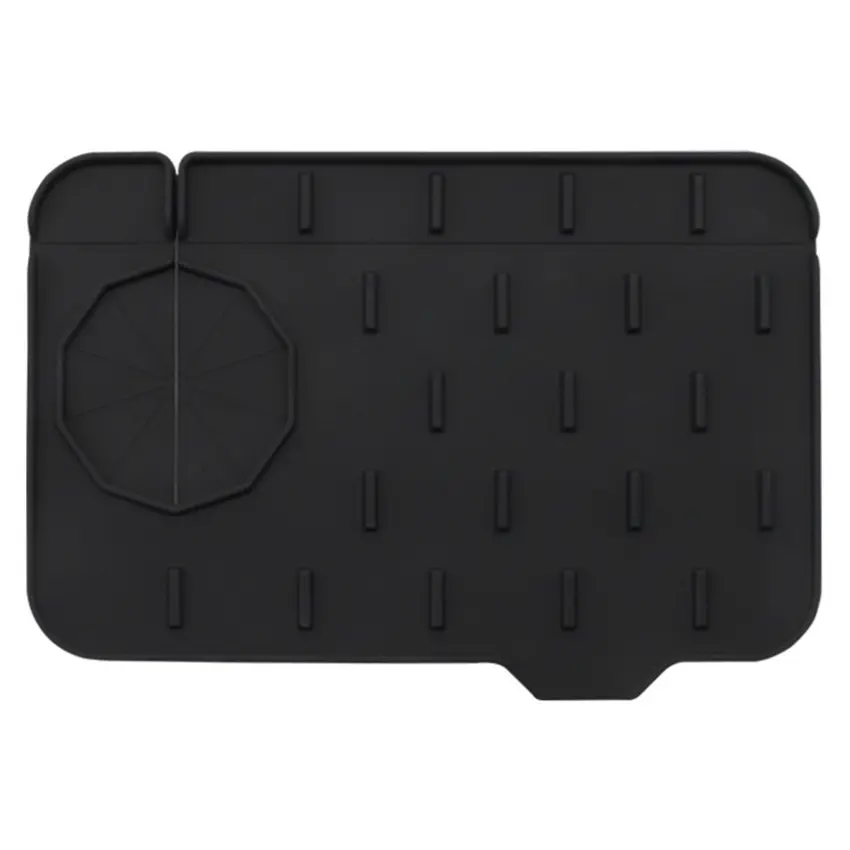 Kitchen Silicone Faucet Mat Absorbent Mat Sink Splash Guard Drain Pad Double Sided Use Bathroom Sink Countertop Protector Mat