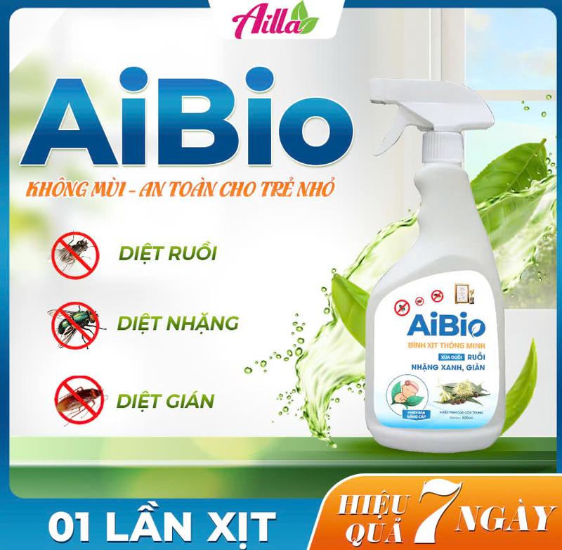 01 Bình Xịt AiBio Giúp Xua Đuổi Ruồi Nhặng Xanh Gián Hiệu Quả Nhanh Chóng Không Mùi An Toàn Cho Sức Khỏe Con Người Và Vật Nuôi