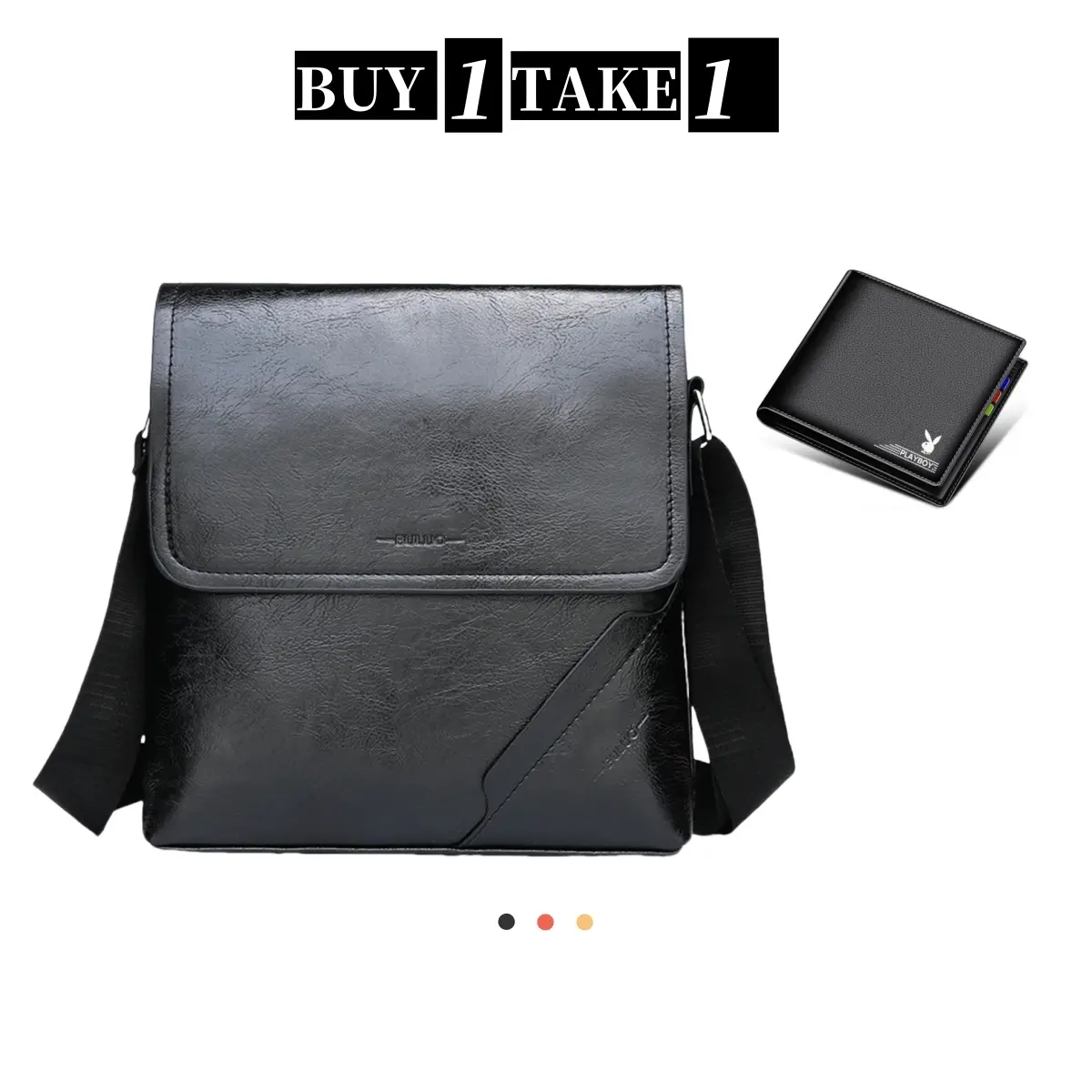 24 hours shipping High-end men's leather shoulder crossbody bag waterproof handbag business bag commuter bag sling bag large capacity
