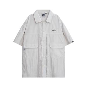 เสื้อเชิ้ตแขนสั้น สไตล์ Workwear HEA Unisex พลัสไซส์ สไตล์สตรีท ชุดฤดูร้อน พื้นฐาน ขายดีที่สุด สั้นและหลวม มาใหม่ เหมาะสำหรับกีฬา