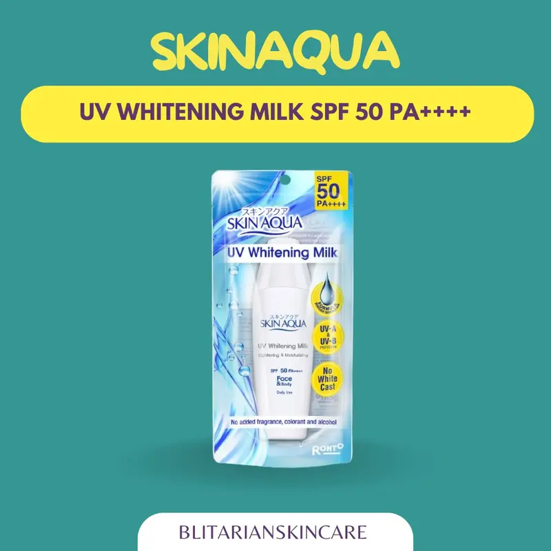 SKIN AQUA WHITENING MILK SPF 50 -Skinaqua tutup putih dengan tranexamic acid Mencerahkan kulit Mencerahkan Melembutkan Tranexamic Acid Hyaluronic Wajah Perawatan Kusam Pencerah Memutihkan Hitam Facial 0