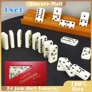 1Set 28Pcs Kartu Gaple Premium Kemasan Pvc / Domino Batu / Kartu Domino