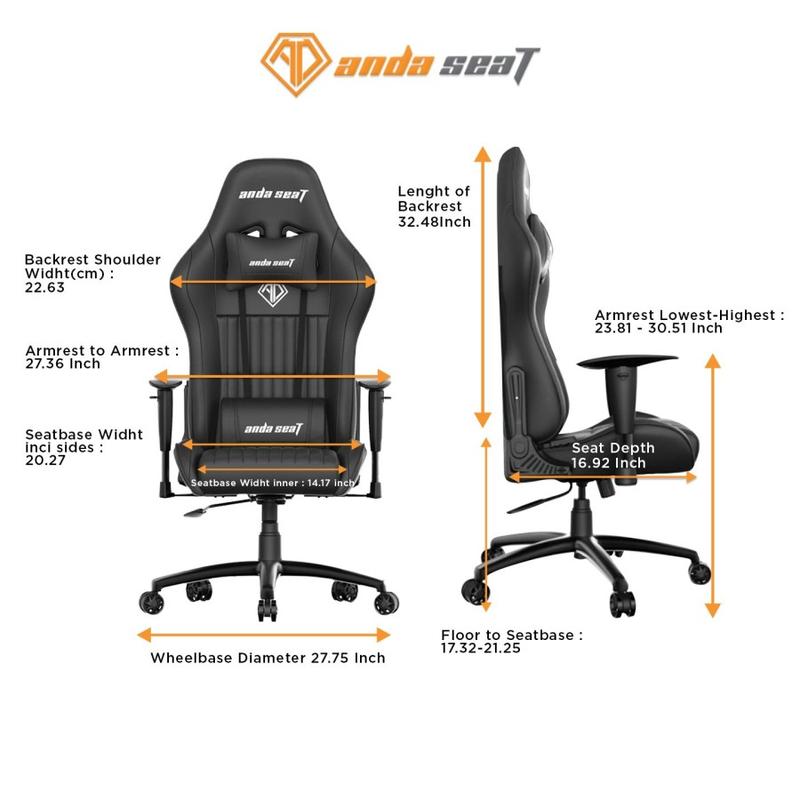 AndaSeat Jungle Series Premium Kursi Gaming Chair Black 1