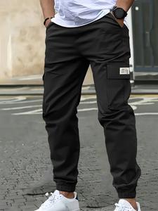 Pantalones de trabajo y deportes para hombre, versátiles para viajes, senderismo y gimnasio, con múltiples bolsillos y tobilleras, pantalones largos cómodos y duraderos