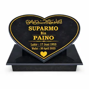 Cahaya Nisan - Batu Nisan Lempeng Love Dudukan 30x20 CM Bentuk Love Tanpa Potong Tengah