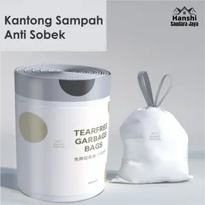 Kantong Plastik Sampah Tali Serut 40x50 Cm Isi 30 Pcs/ Drawstring Trash Bag / Kantong Plastik Sampah Premium Tali Serut