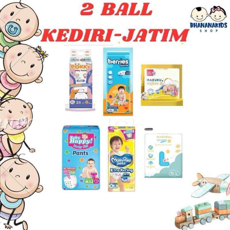 (2ball jatim)mamypoko dan popok merk lain(babyhappy,sweety) paket 2ball Diapers Popok 0