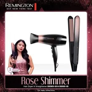 Paket Remington Rose Shimmer Catokan S5305 - Hairdryer D5305
