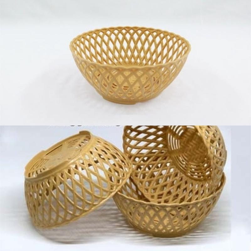 Rổ tròn giả mây nhựa việt nhật, rổ bầu dục giả đan mây đựng rau sống, hoa quả cho nhà hàng, quán ăn 6