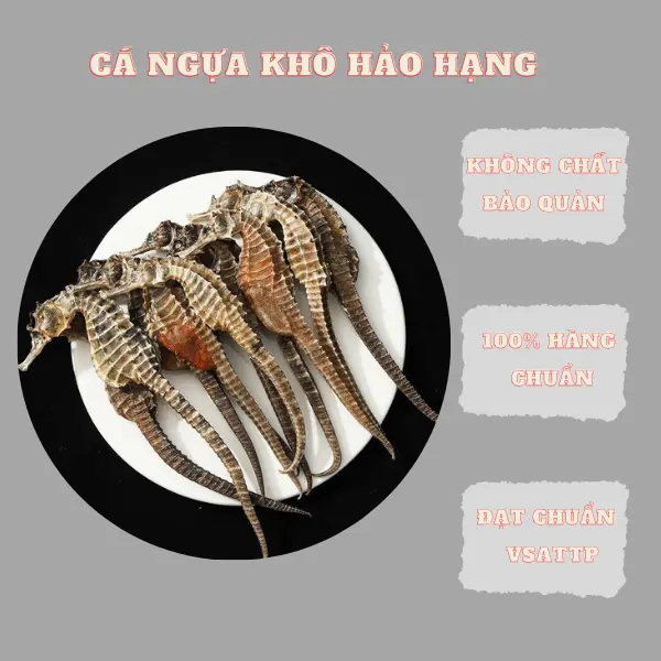 Cá Ngựa Hàng Loại Tốt Mỗi Con Dài 7 Đến 8 Cm Nặng 0,5Gr Đến 1Gr Hải Sản Sấy Khô
