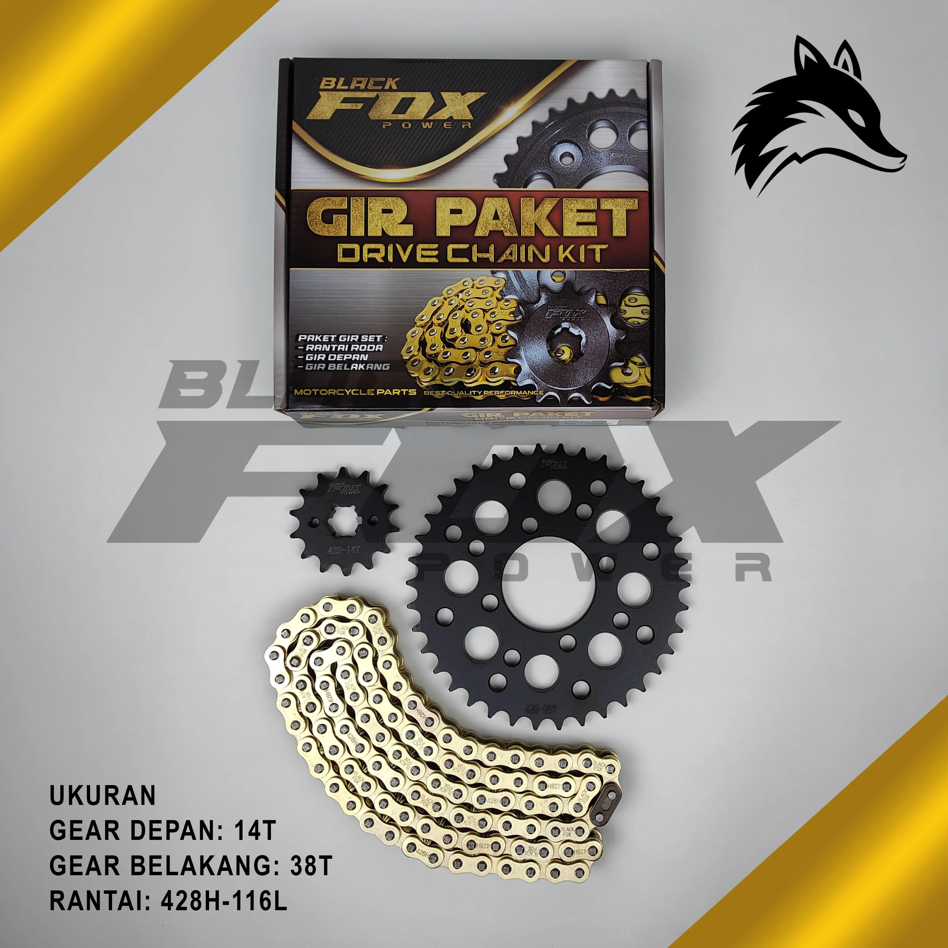 GEAR GIR SET PAKET SATRIA FU 150 NEW F1 INJECTION 14T 38T 428H 118L
