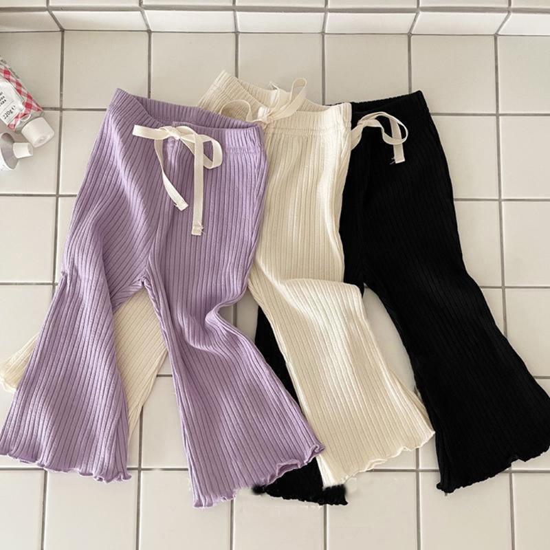 Superior Cotton Fabric Fashionable And Versatile Girls' Stylish Bell-bottoms Girls' Cozy Dance Pants Exquisite Workmanship 3-9 T Girls' Daily Leggings 7