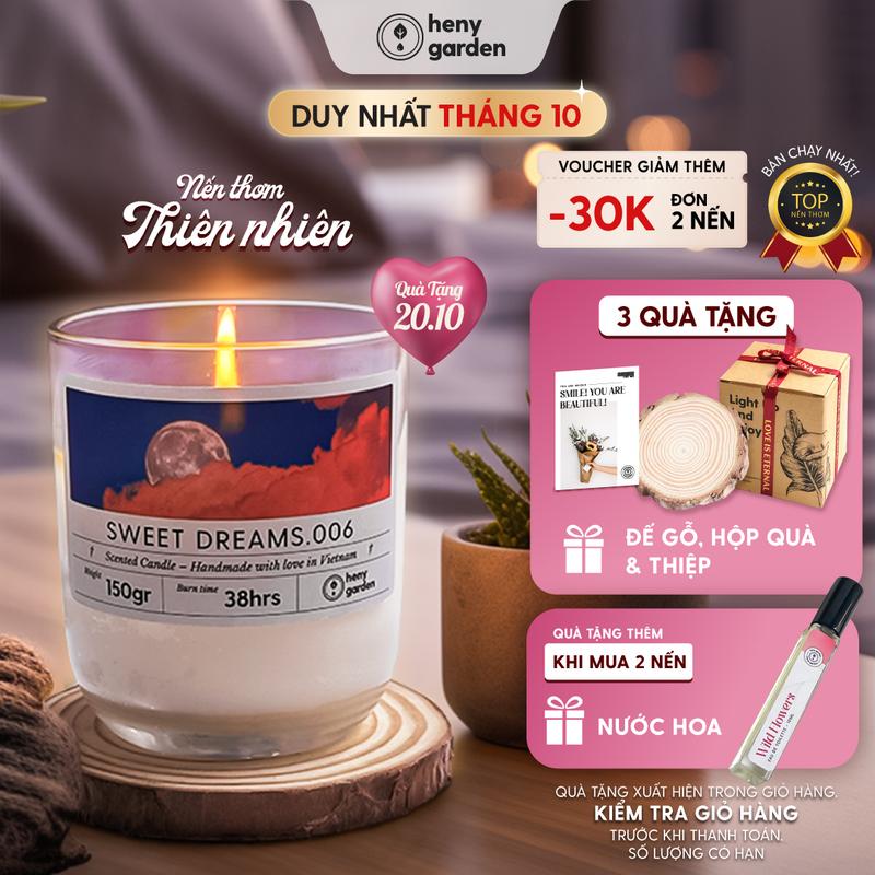 Nến Thơm Quà Tặng 20/10 Thư Giãn Decor Mùi Hương Dễ Ngủ HENY GARDEN (Nhiều Phân Loại) Phù Hợp Làm Quà Tặng