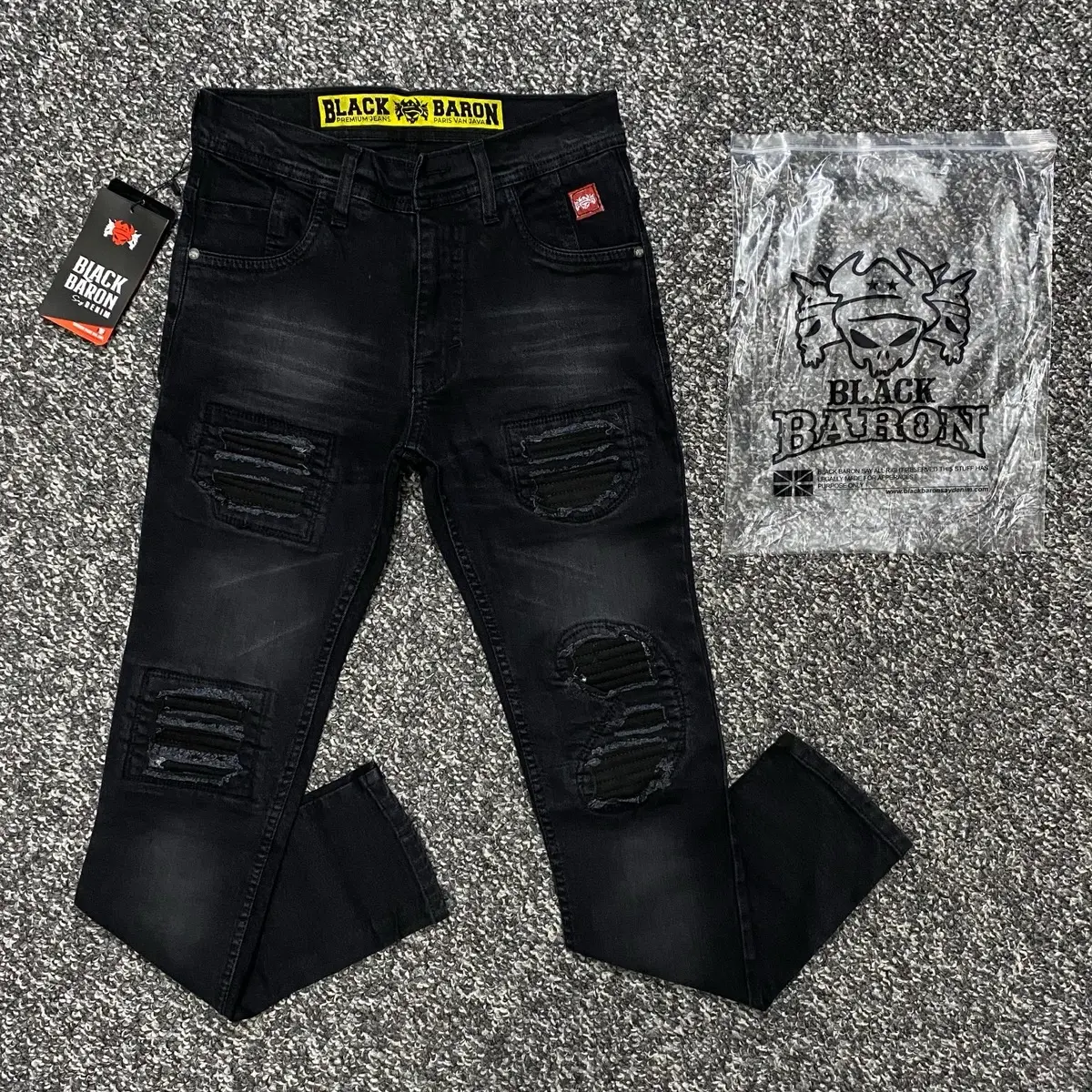 Celana Jeans Panjang ORIGA TB R1 Hitam Slimfit Stretch Distro Cowok Dewasa Denim Nyaman Pria Pensil Keren