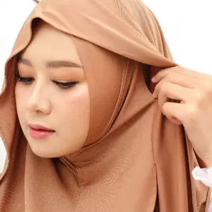 FAEYZA ALWA - HIJAB PASHMINA OVAL INNER NINJA JERSEY NUTUP LEHER KERUDUNG MUSLIM INSTAN