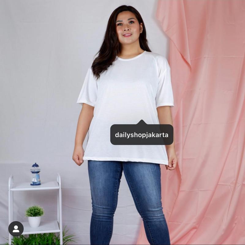 KAOS POLOS WANITA & PRIA OVERSIZE TSHIRT TUMBLR TEE BASIC Combed Katun Baju Pendek Atasan Tangan Dewasa 3