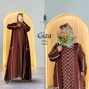 Abaya Giza Jumbo LD 130 Rayon Super Busui Resleting Depan Simple Mewah Elegan Kondangan Pengajian