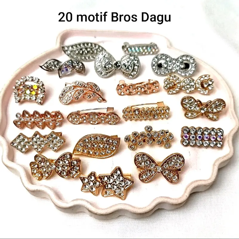 20 BROS DAGU KECIL ( MIX MODEL UKURAN 1,5 Cm). BROS JILBAB DAGU KECIL. 7