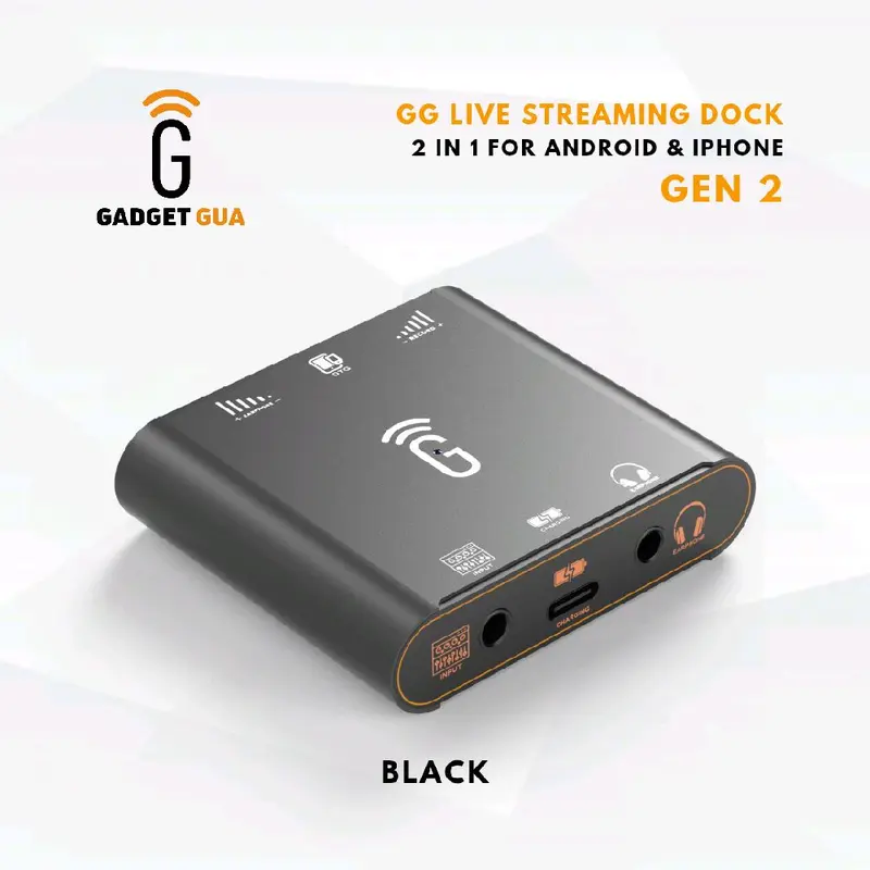 GG LIVE STREAMING DOCKING 2 IN 1 ANDROID & IPHONE - GEN 2 (BLACK) 3