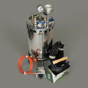 Setrika Uap Gas Volcanno Full Stainless 5L 10L 15L 20L 25L 30L dengan Kompor Nyala Biru Gratis Packing Kayu