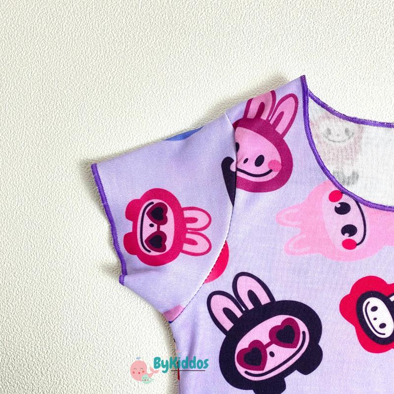 ByKiddos - Baju Labubu Anak Perempuan Lokal / Setelan Labubu Anak Perempuan / Set Celana Pendek dan Lengan Pendek / Baju Santai Anak 7
