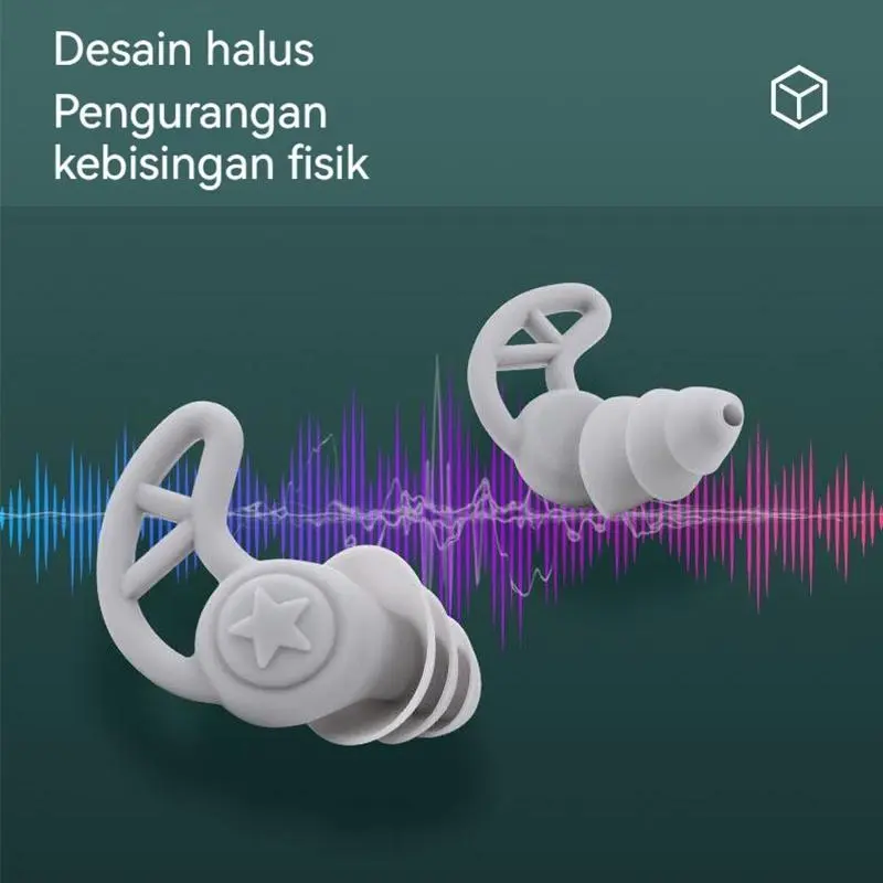 Penyumbat Telinga 3 Layers Earplug Peredam Suara Silicone / Earplugs Noise Reduction / Penutup Telinga Ear Plug Noise Reduction 2 Layer / Ear Plug Penyumbat Telinga Anti Bising / Penutup Telinga Kedap Suara Ampuh Berkualitas / Penyumbat Telinga Kuping 8