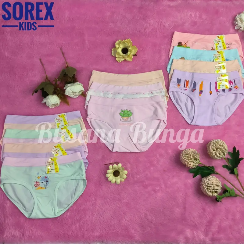 Sorex Kids (3pc, 6pc, 12pc) CD/Celana Dalam Anak Perempuan Segitiga NA401, NA402, NA452 SuperSoft 4