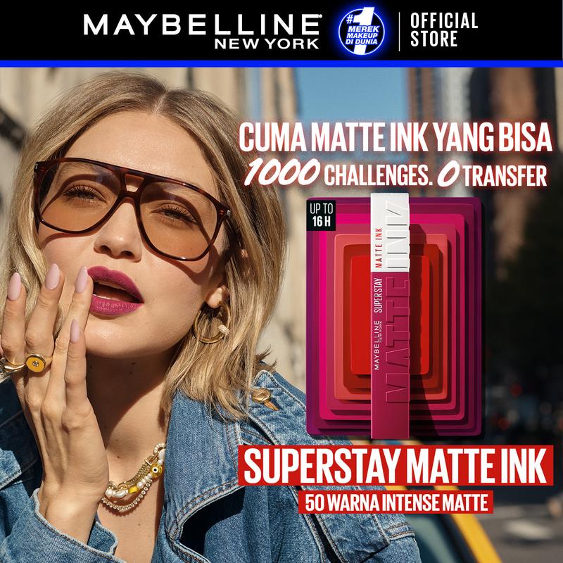 [NEW SHADE] MAYBELLINE Superstay Matte Ink Liquid Long Lasting Waterproof Matte Lipstick Lipcream Make Up Transferproof Tahan 16 Jam