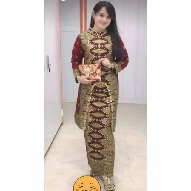 Setelan Diandra Tunik Rok Motif Songket Printing atasan baju Cewek Katun Panjang Tunik Wanita Batik Bawahan 7
