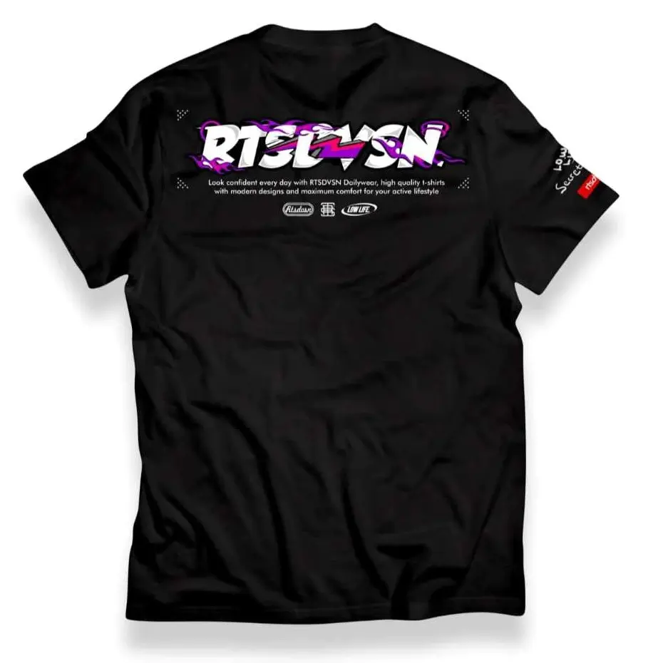 Kaos RTSDVSN 245 Lengan Pendek Motif Bolt Flame 100% Cotton Super - Lembut, High
