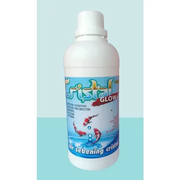 CRYSTAL GLOW 1 Liter. Bakteri Starter dan Probiotik,Penjernih Kolam Koi, Pengurai Amonia Pada Akuarium, Aquaculture, Kolam Ikan Koi dan Ikan konsumsi bakteri starter aquascape
