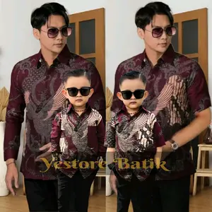 BAJU BATIK COUPLE AYAH DAN ANAK MOTIF SOANG Katun By YESTORE BATIK