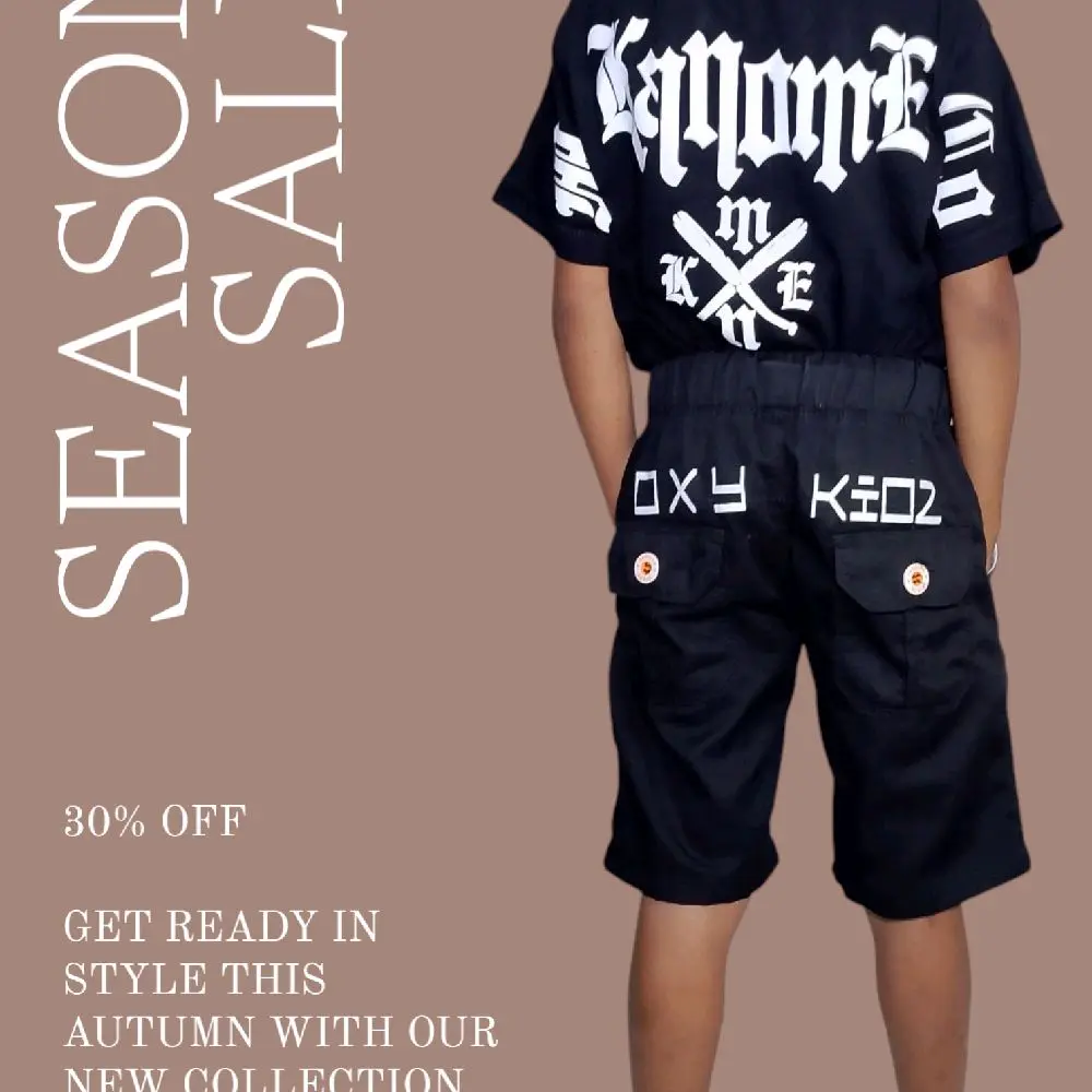 cassual pant anak/celana pendek fashion anak hitam OXY kids 1-7th Adem Short Chino laki Panjang Katun