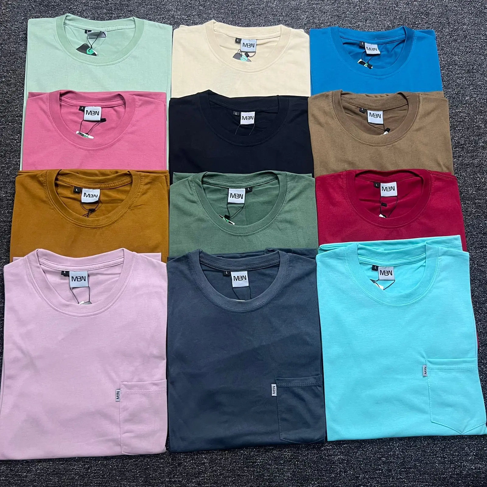 (Isi 2 pcs)Kaos Polos Pocket Saku MBN Pria Wanita Pilih Warna