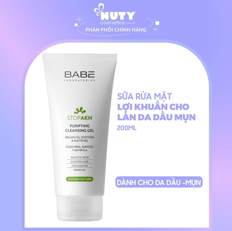 Sữa Rửa Mặt Cho Da Dầu Mụn Babe Stop AKN Purifying Cleansing Gel 100ml/200ml…
