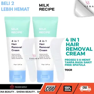 [BELI 2 LEBIH HEMAT] Milk Recipe 4in1 Hair Removal 70ml - Waxing Cream Pembersih & Perontok Bulu Untuk Kulit Cerah Lembut